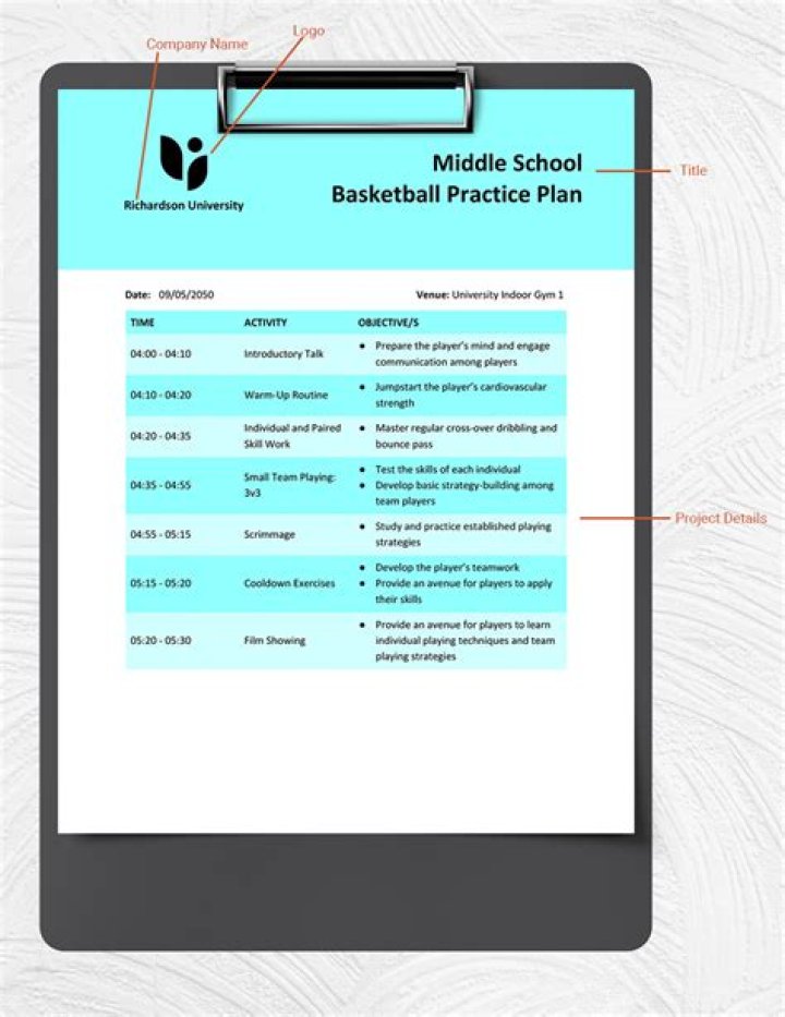 Middle School Basketball Practice Plan PDF – Structured Weekly Schedule