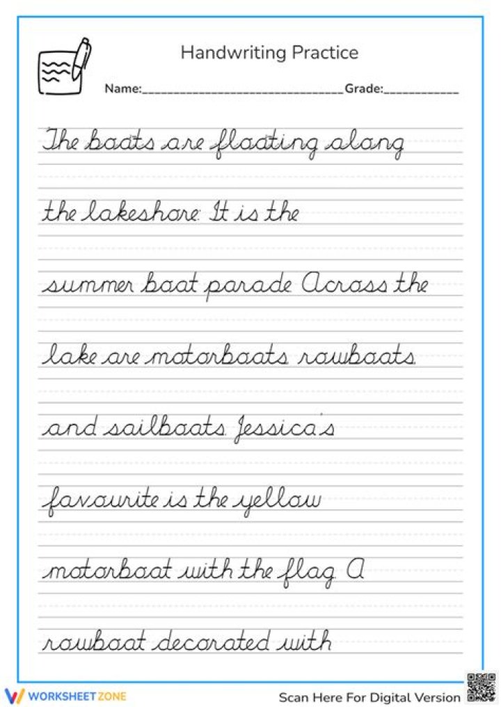 Free Middle School Handwriting Practice Worksheets PDF – Improve Writing Skills