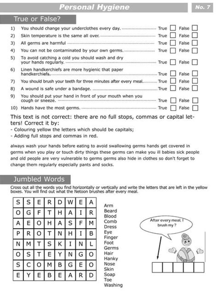 Middle School Health Worksheets PDF – Free Printable Health Lessons