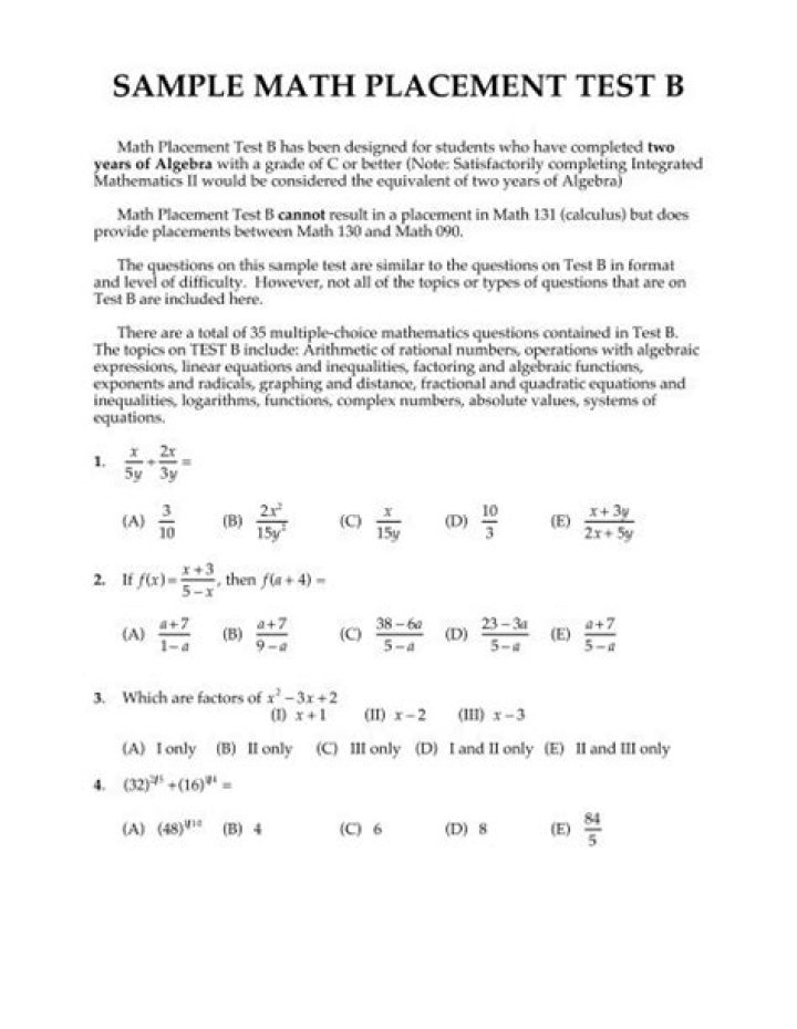 Middle School Math Placement Test PDF – Practice & Prepare