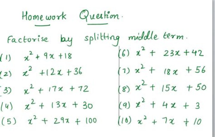 Middle Term Splitting Questions for Class 10 PDF: Boost Exam Readiness