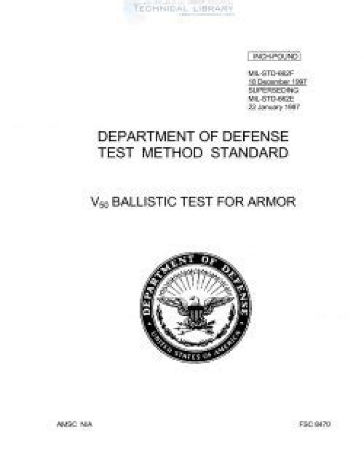 Mil-Std-662F V50 Ballistic Test Method PDF: Official Testing Procedure