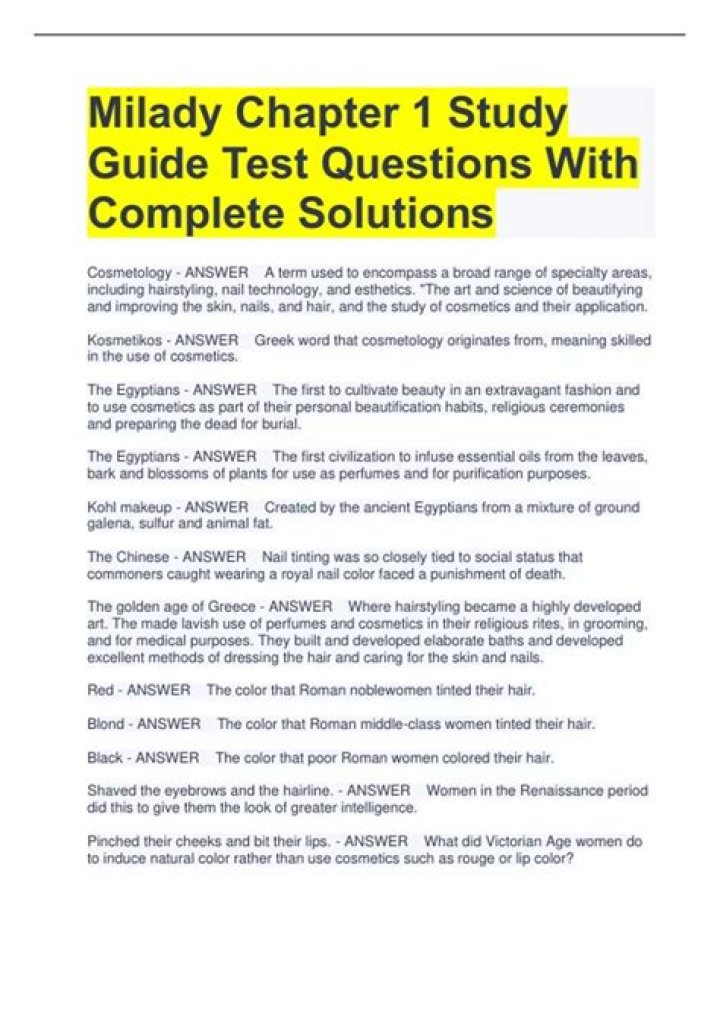 Milady Chapter 16 Test PDF – Complete Analysis & Summary