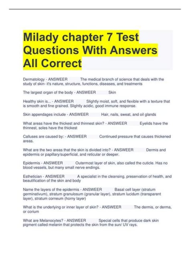 Milady Chapter 7 Test PDF: Complete Analysis & Key Insights