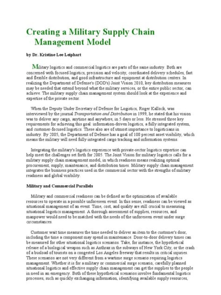 Master Military Supply Chain Management: Essential PDF Guide