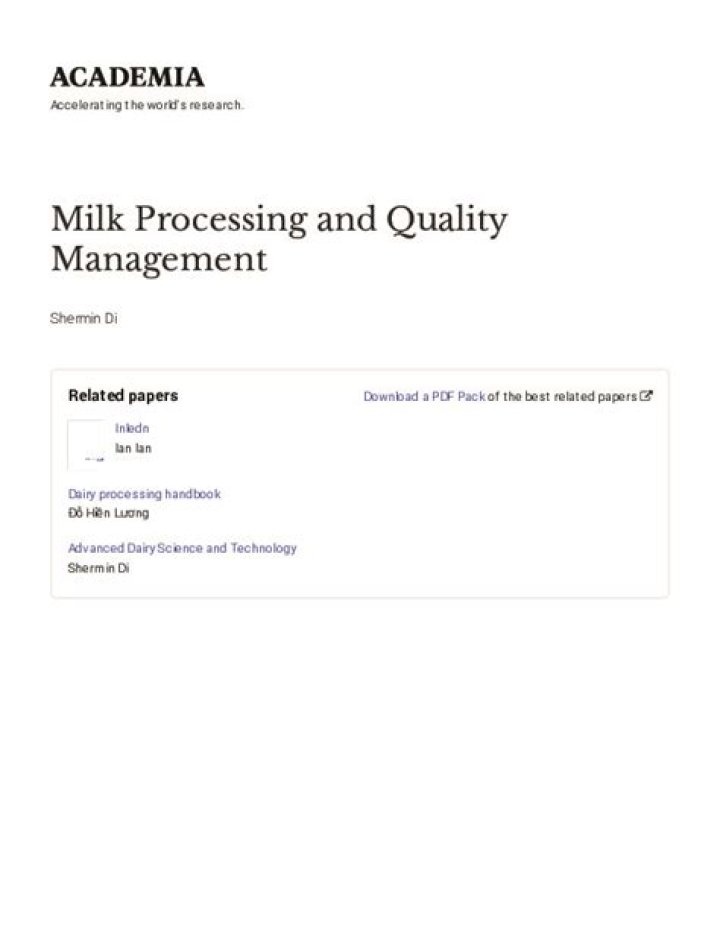 Milk Processing and Quality Management PDF Guide: Ensuring Safety and Standards