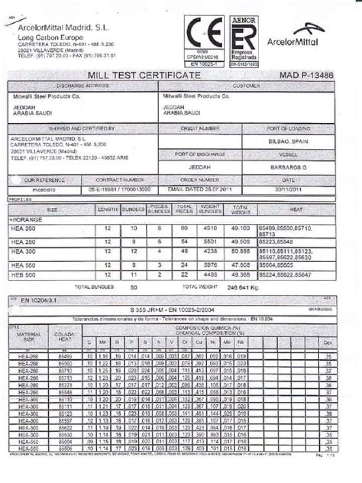 Free Mill Test Certificate PDF – Download Instantly