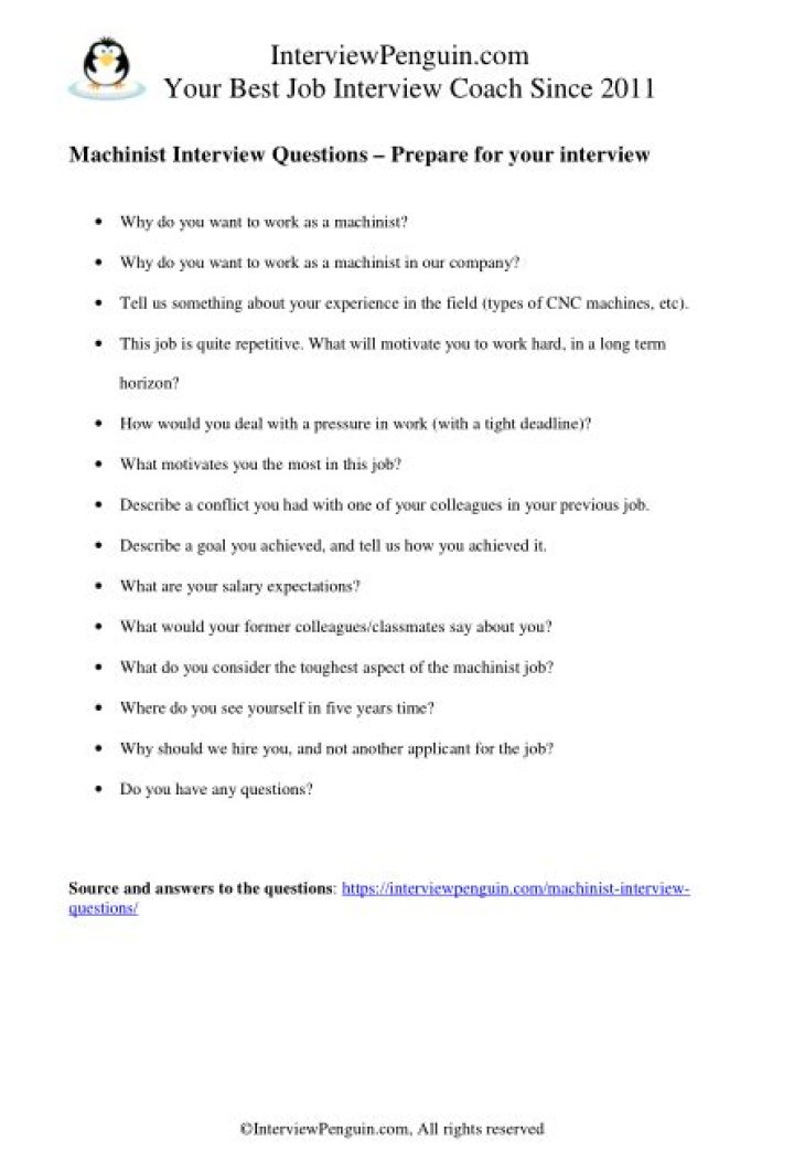 Top Millwright Interview Questions PDF for Job Success