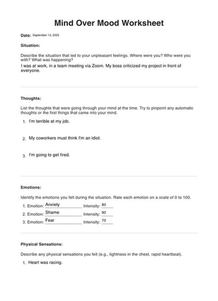 Mind Over Mood Worksheets PDF: Transform Your Emotions Today