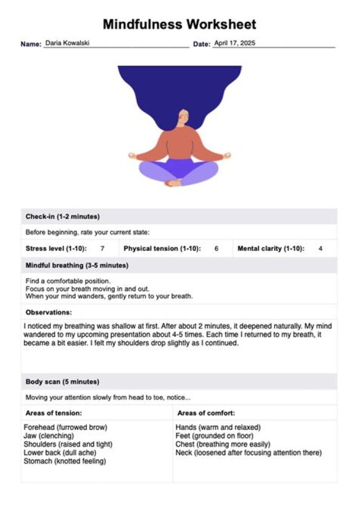 Mindfulness Worksheet PDF: Calm Your Mind with Easy Exercises