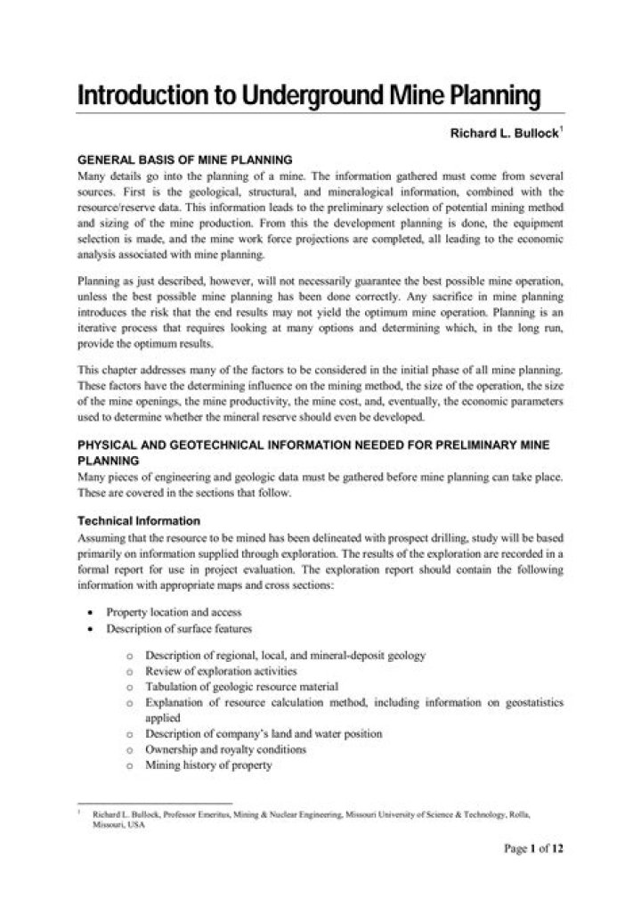 Mine Planning PDF: Comprehensive Guide for Efficient Operations