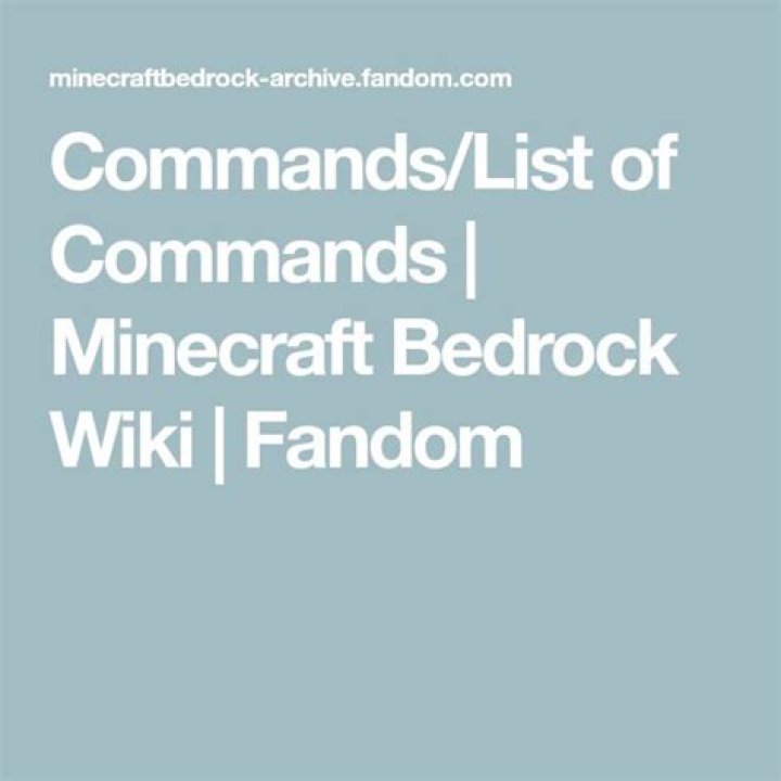 Minecraft Bedrock Bedrock Commands List PDF – Easy Reference