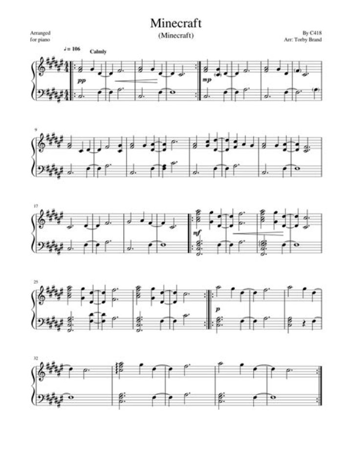 Minecraft Sheet Music PDF – Play Your Favorite Melodies in Minecraft