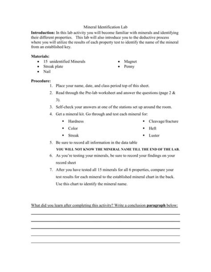 Mineral Identification Lab Gizmo Answer Key PDF – Instant Guide