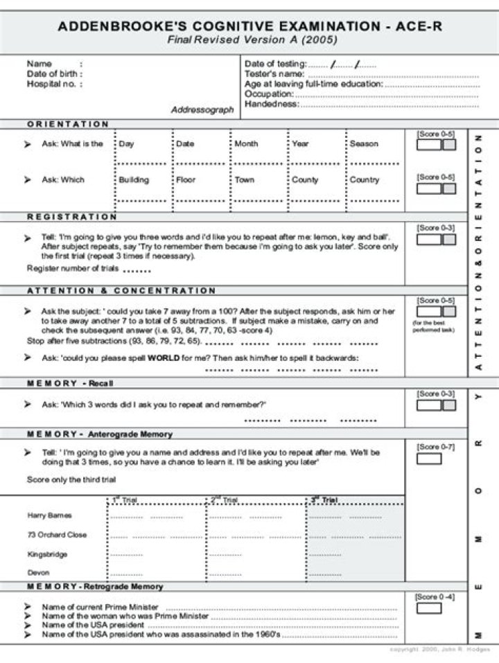 Mini Ace Cognitive Test PDF: Quick Brain Assessment