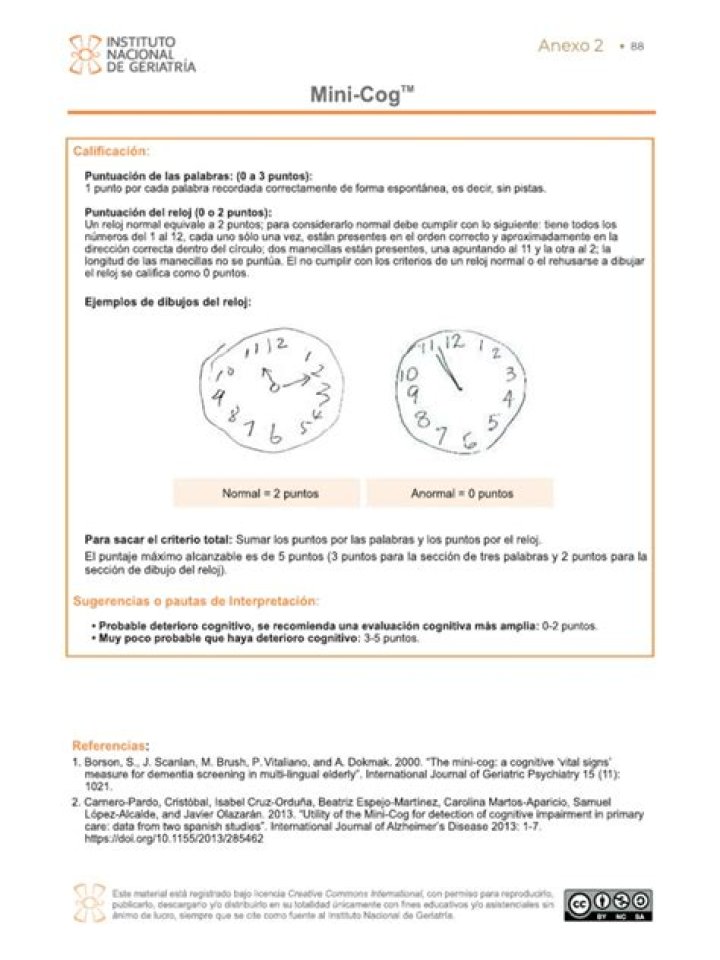 Mini Cog Test in Spanish PDF for Easy Mechanical Diagnosis