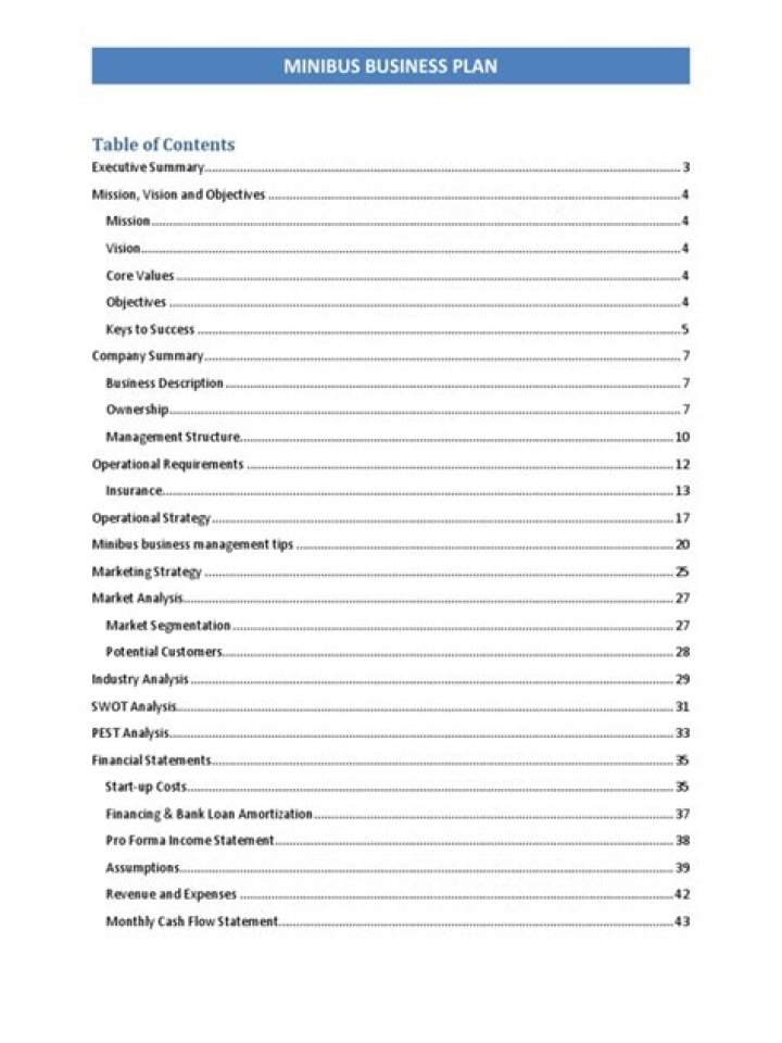Minibus Business Plan PDF – Step-by-Step Guide for Startups