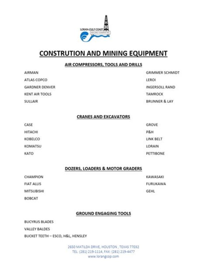 Mining Equipment List PDF: Complete Guide to Heavy Mining Tools & Machinery