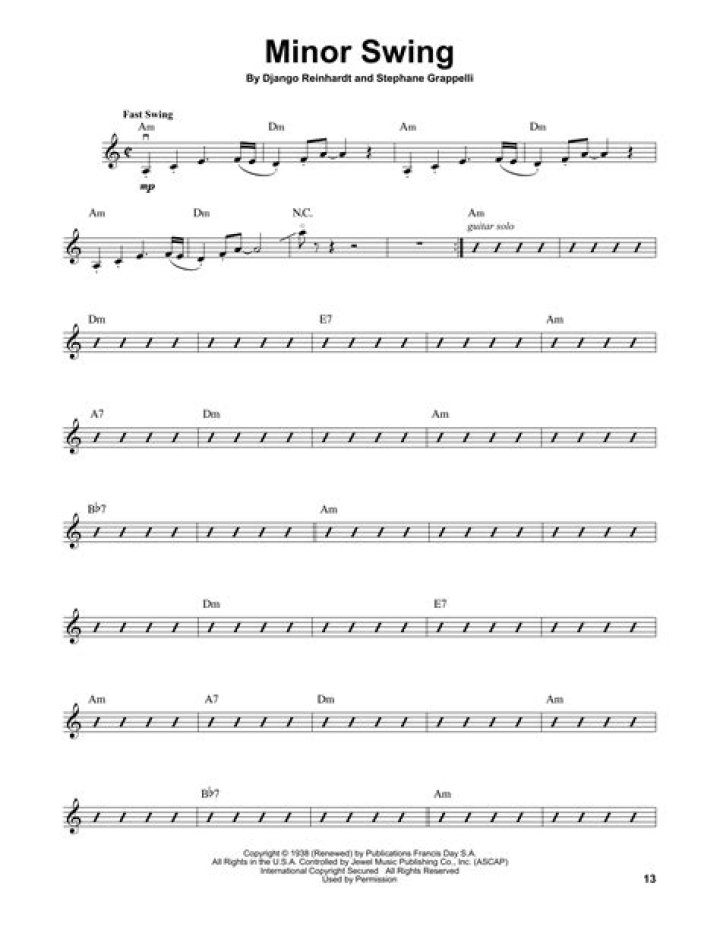 Minor Swing Lead Sheet PDF – Accurate Instrumentation Data for Jazz Musicians