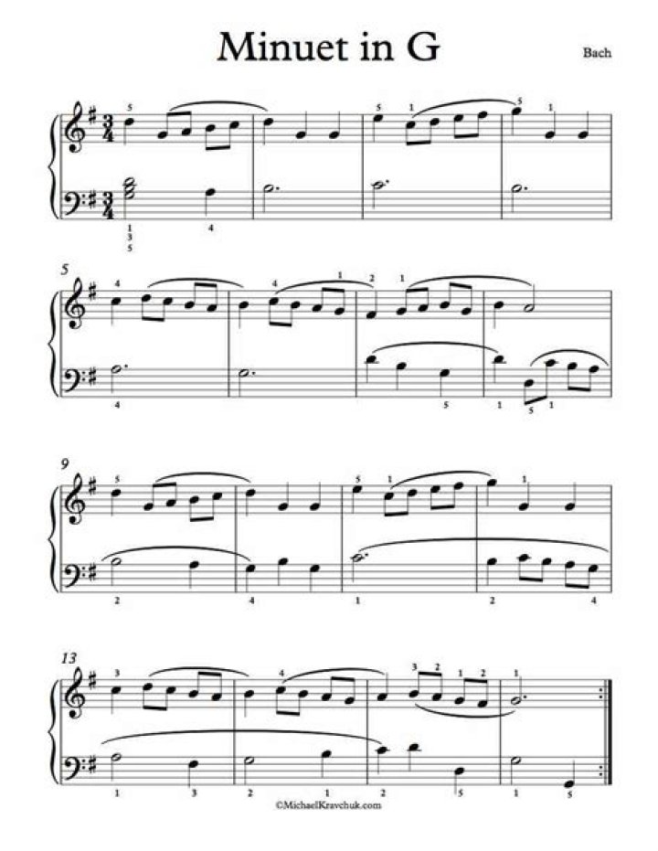 Minuet in G Major Sheet Music PDF – Download Free Printable Score