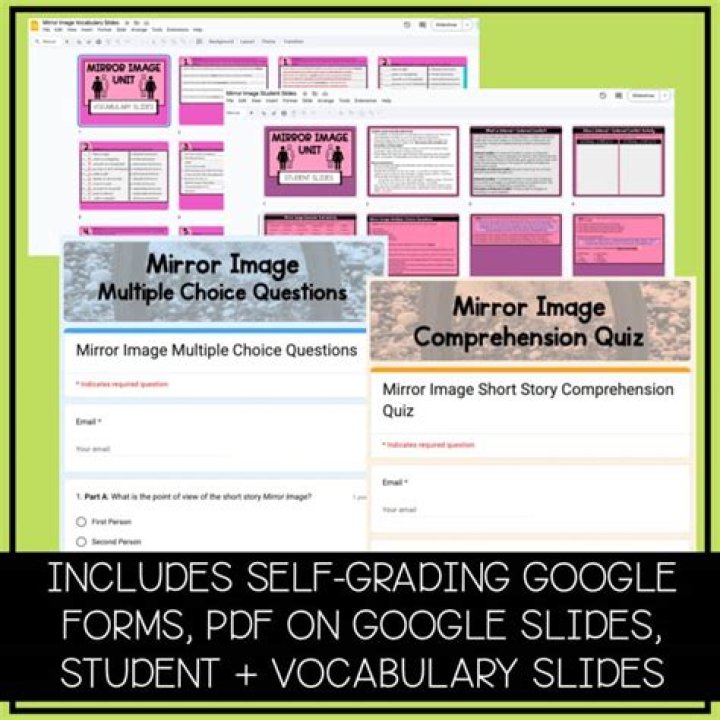 Mirror Image Short Story Questions PDF for Creative Writing Practice