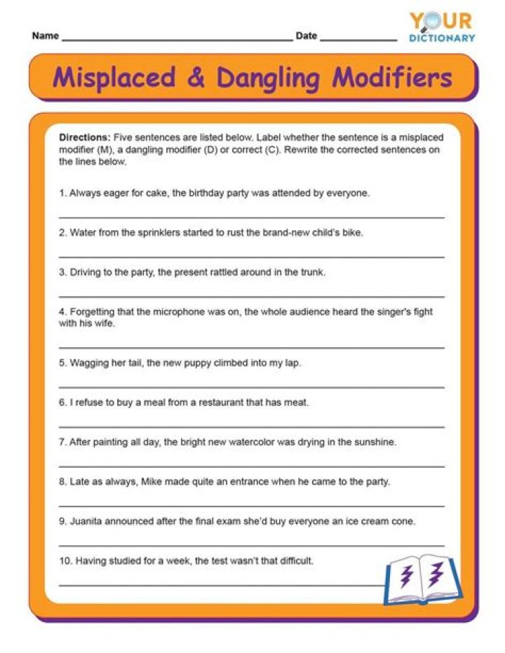 Misplaced and Dangling Modifiers Exercise 2 Answers PDF