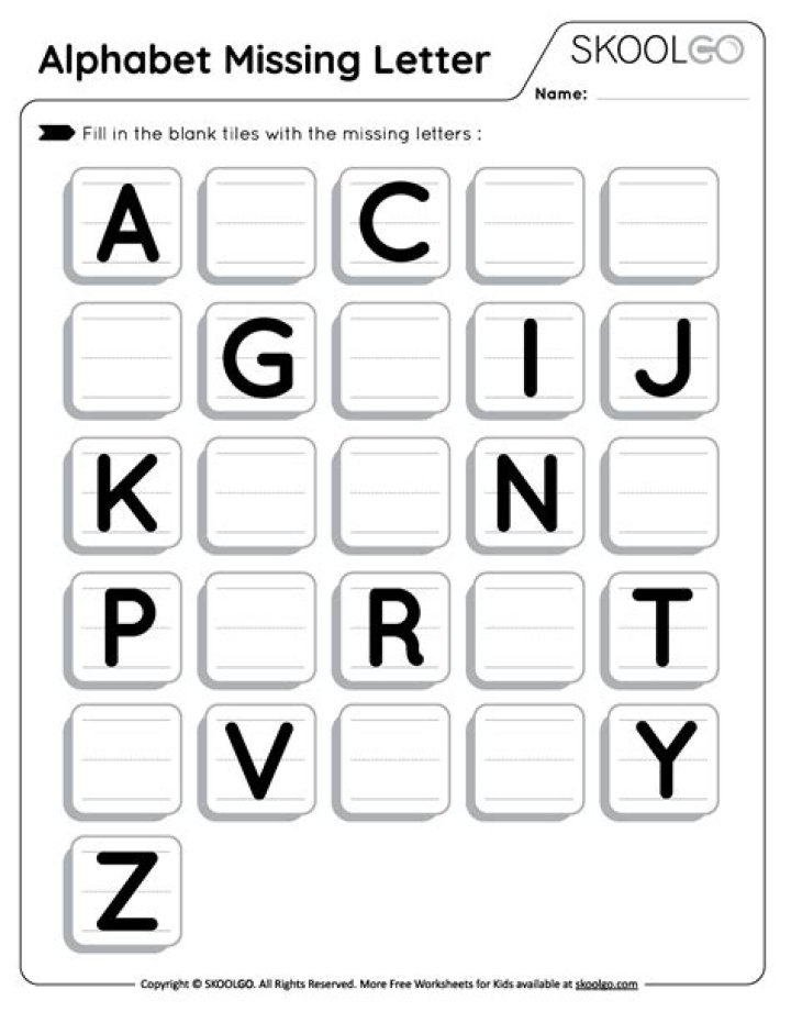 Free Missing Letter Worksheets for Kindergarten PDF – Printable Activities