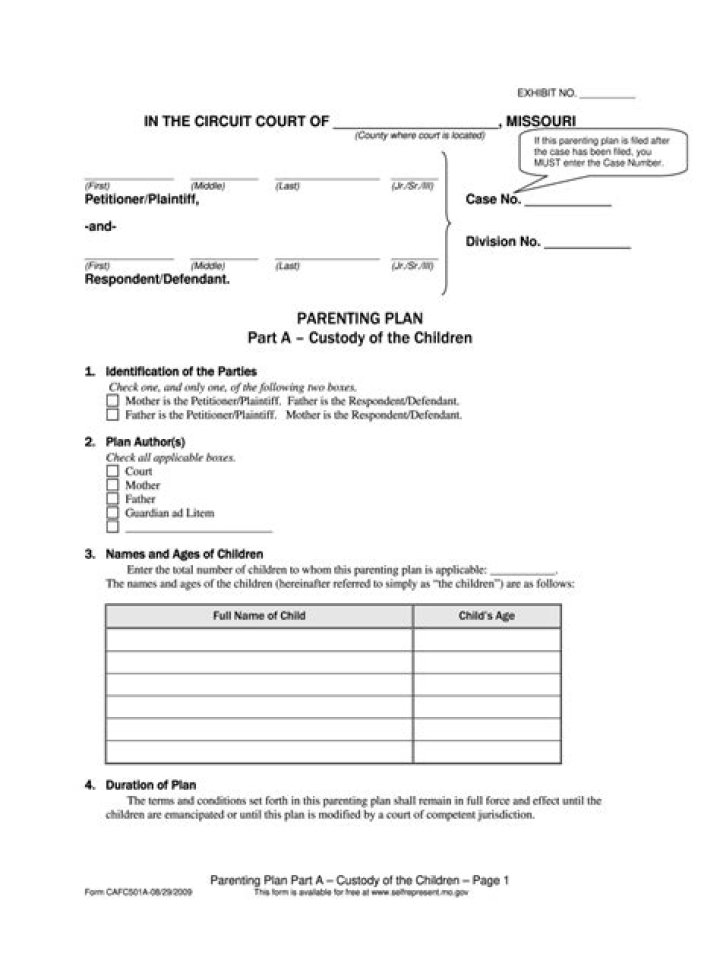 Missouri Parenting Plan PDF: Free Download & Legal Guidance
