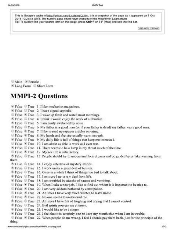 Free MMPI Questions PDF: Expert Test Preparation Resources