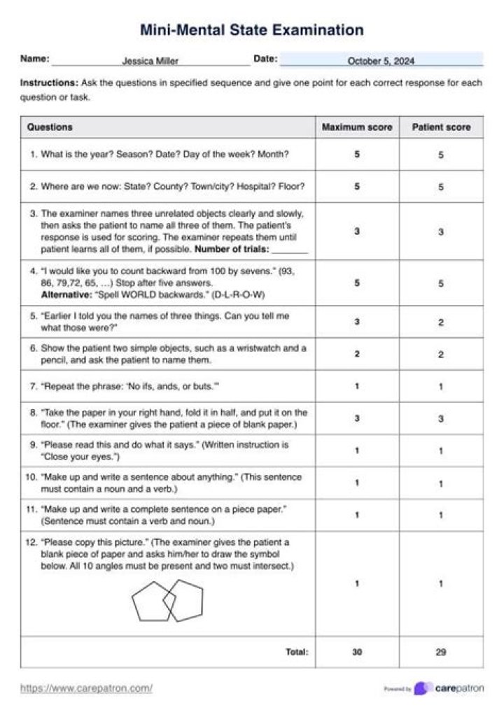 MMSE Test en Español: PDF Gratis para Evaluar Función Cognitiva