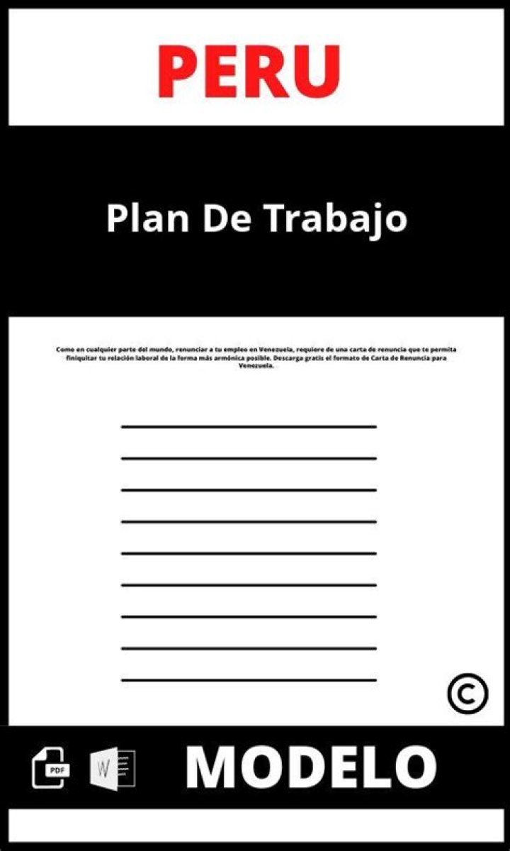 Modelo Plan de Trabajo para Iglesia Evangélica PDF Listo para Descargar