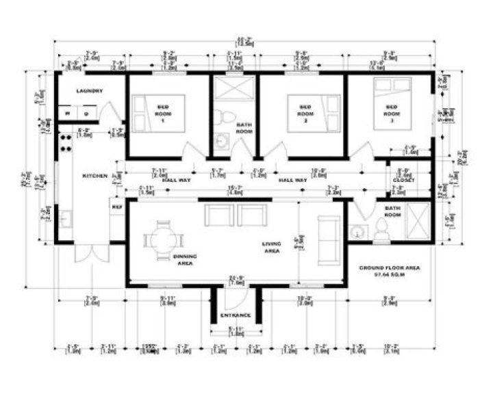 Modern 2 Bedroom Flat Plan Drawing PDF – Download Free Floor Plans