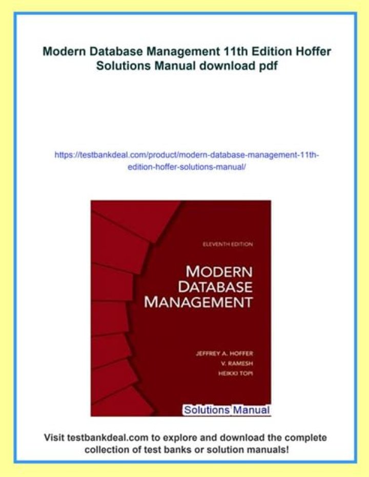 Modern Database Management 11th Edition PDF: Expert Guide & Training
