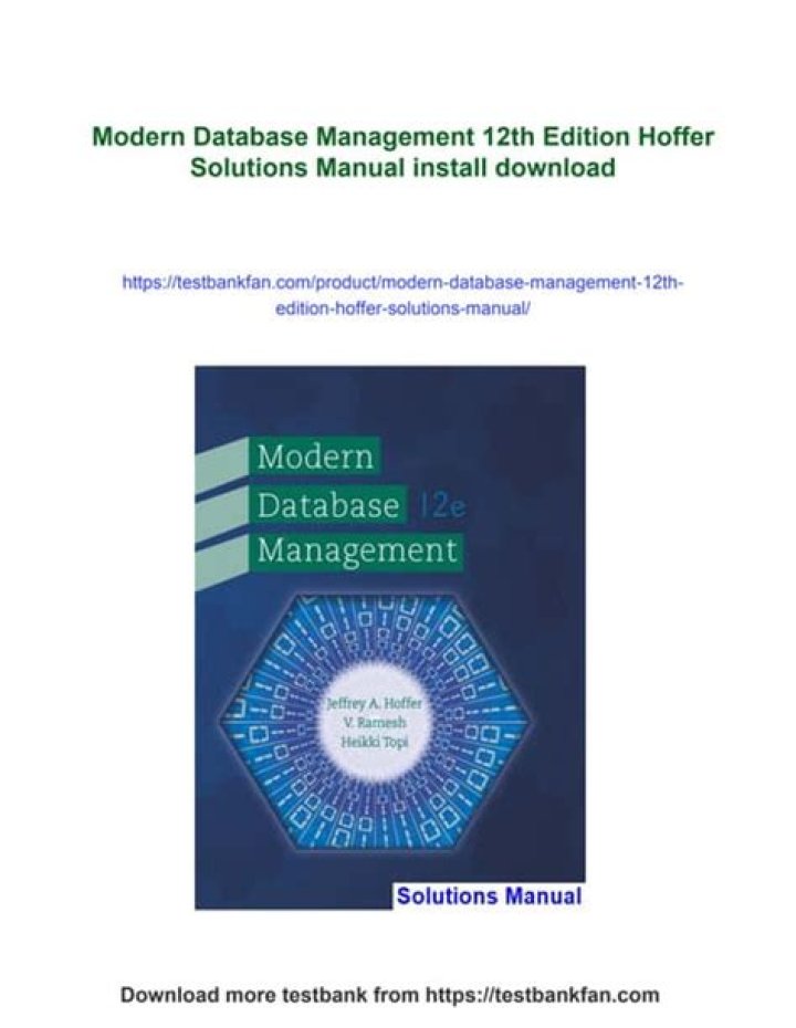 Modern Database Management 12th Edition PDF – Free Download