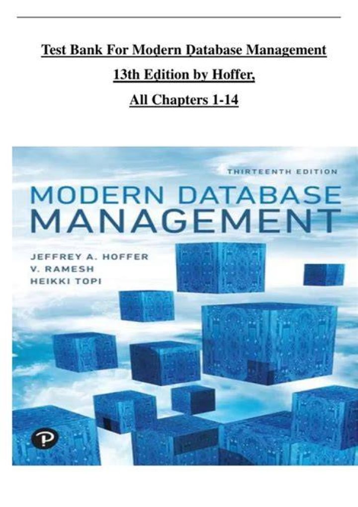 Modern Database Management 13th Edition PDF & GitHub Resources