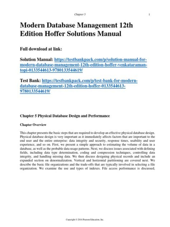 Modern Database Management 13th Edition Solution Manual PDF – Expert Guide