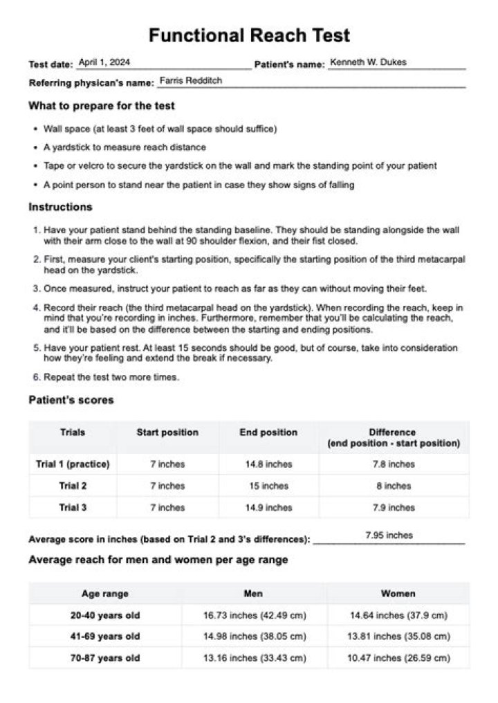 Modified Functional Reach Test PDF: Clinical Assessment Guide
