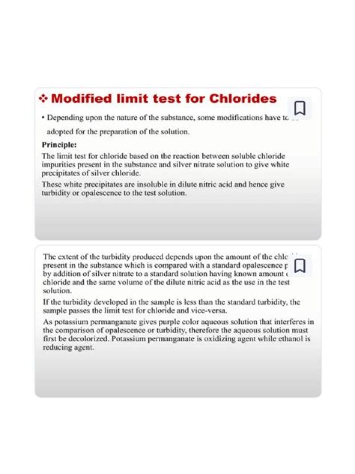 Modified Limit Test for Chloride and Sulphate in PDF Analysis
