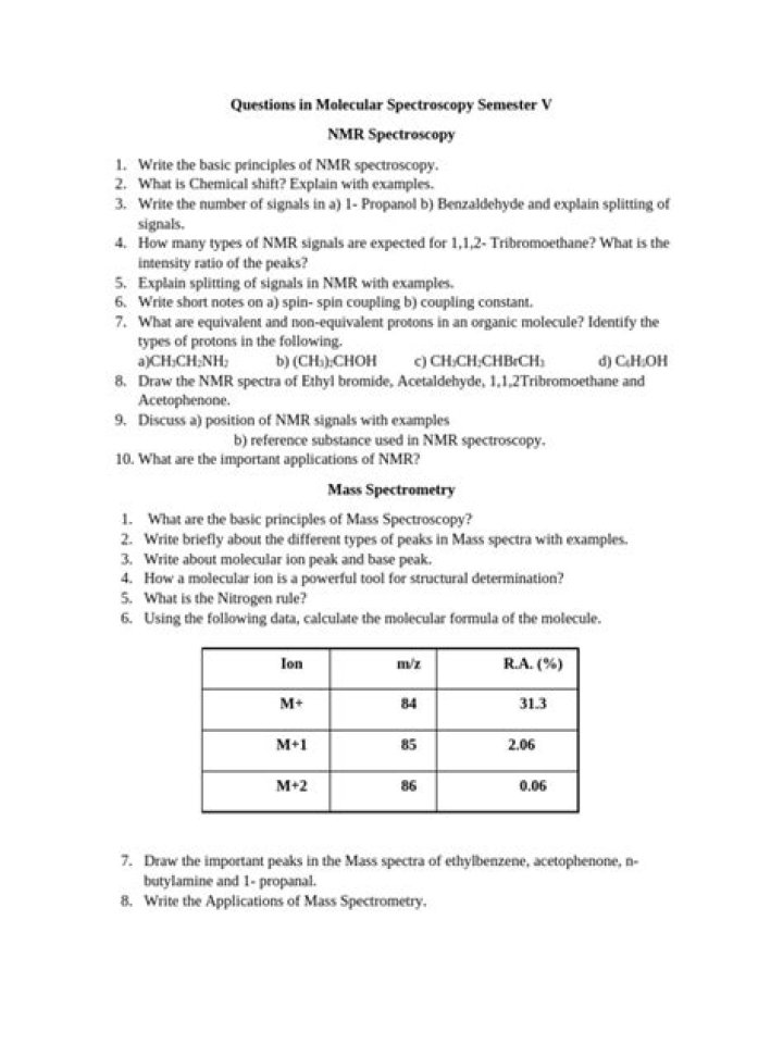 Molecular Spectroscopy Questions and Answers PDF: Expert Guide
