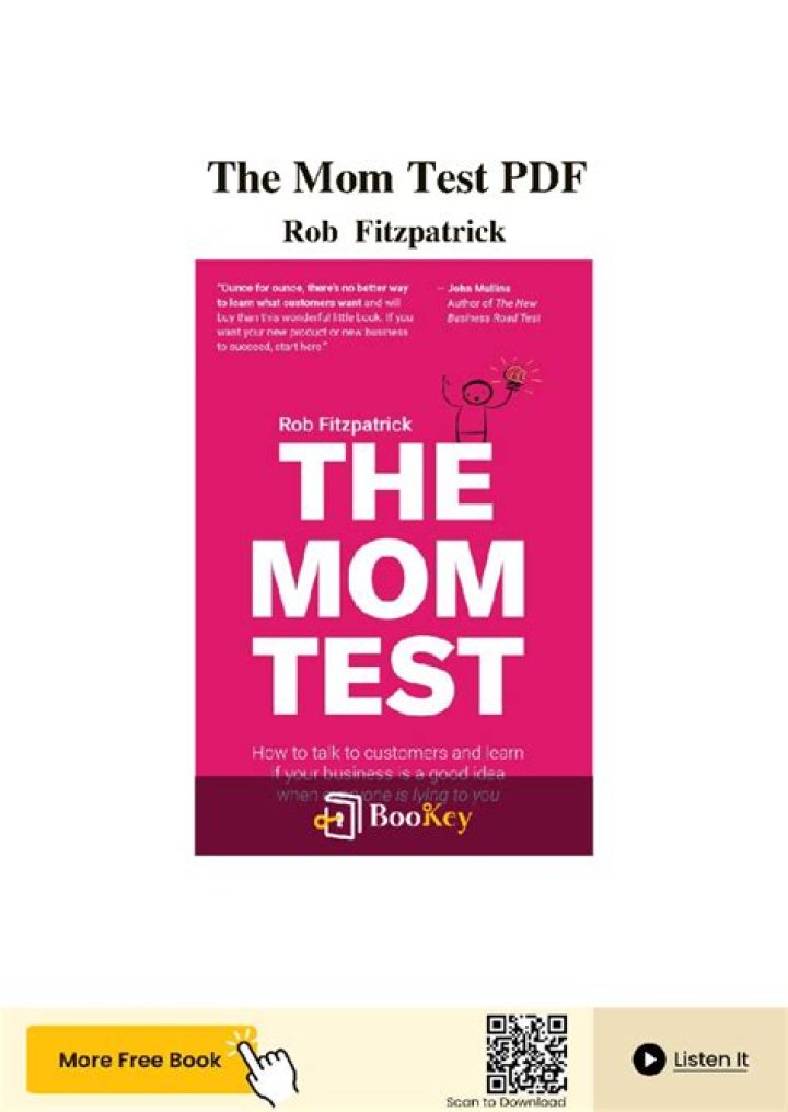 Mom Test PDF: Essential Guidelines for Accurate Parenting Evaluation