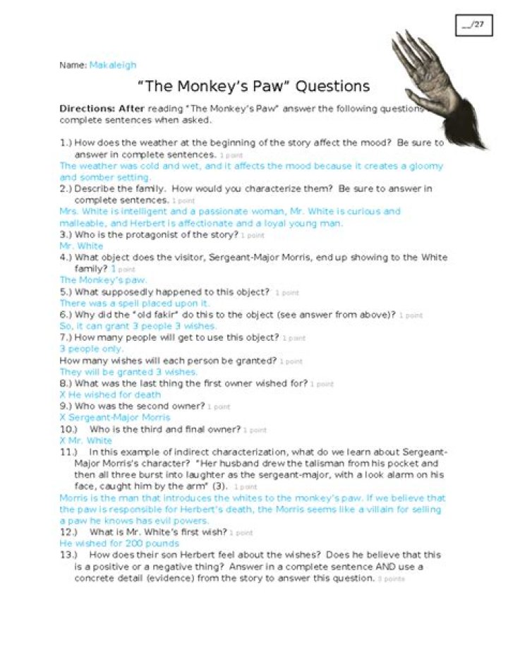 Monkey's Paw Questions & Answers PDF – Essential Survival Wisdom