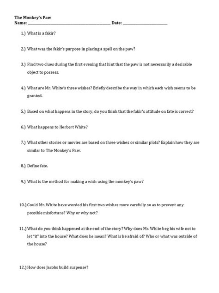 Monkey's Paw Questions PDF: Unlock Insightful Ethical Dilemmas