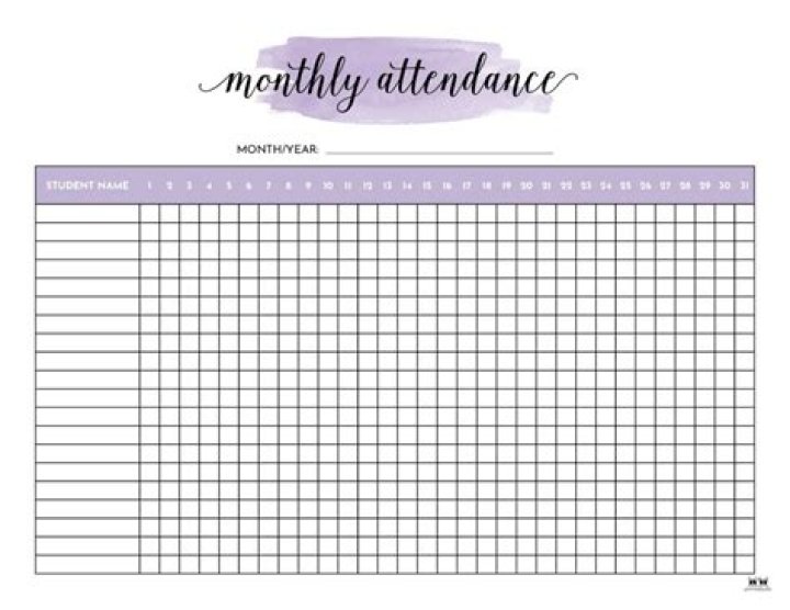 Download Monthly Attendance Sheet PDF for Free