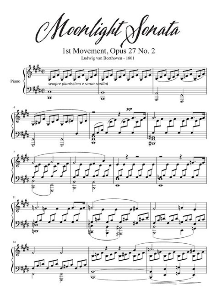 Moonlight Sonata Beethoven Sheet Music PDF – Download Free Instant Access