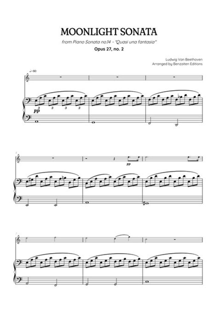 Free Moonlight Sonata Sheet Music PDF – Instant Download