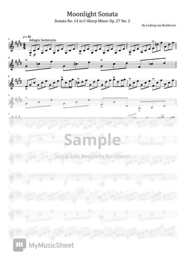 Moonlight Sonata Sheet Music PDF – Free Download