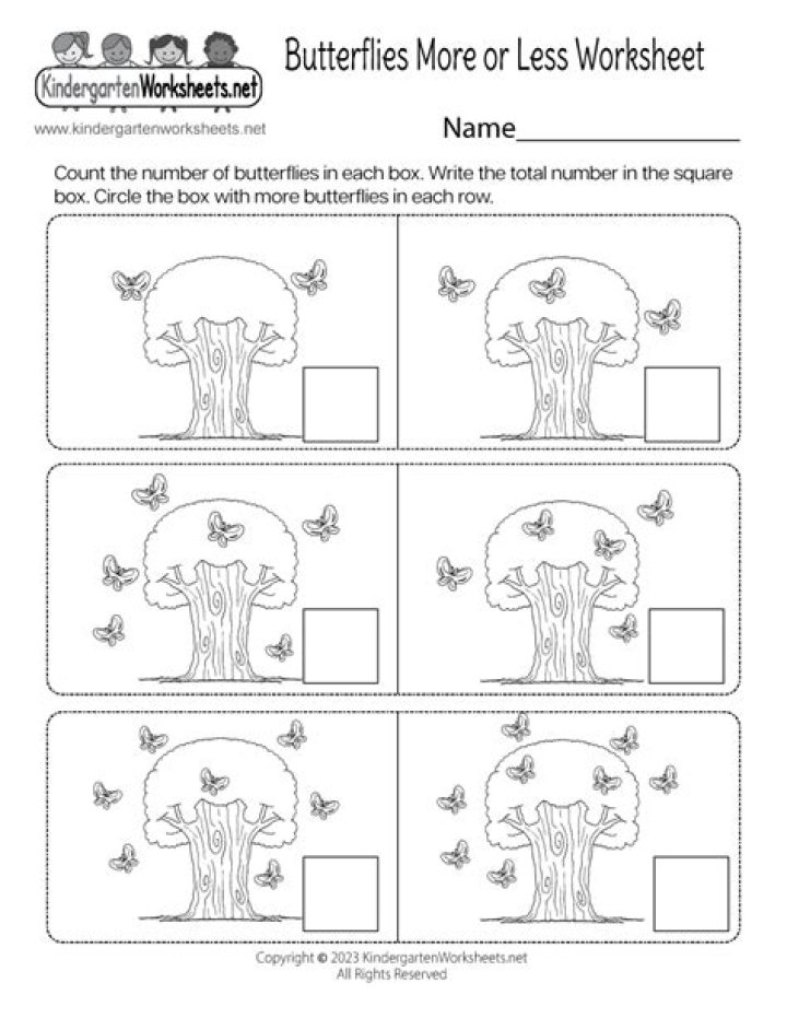 More or Less Worksheets PDF – Free Printable Exercises