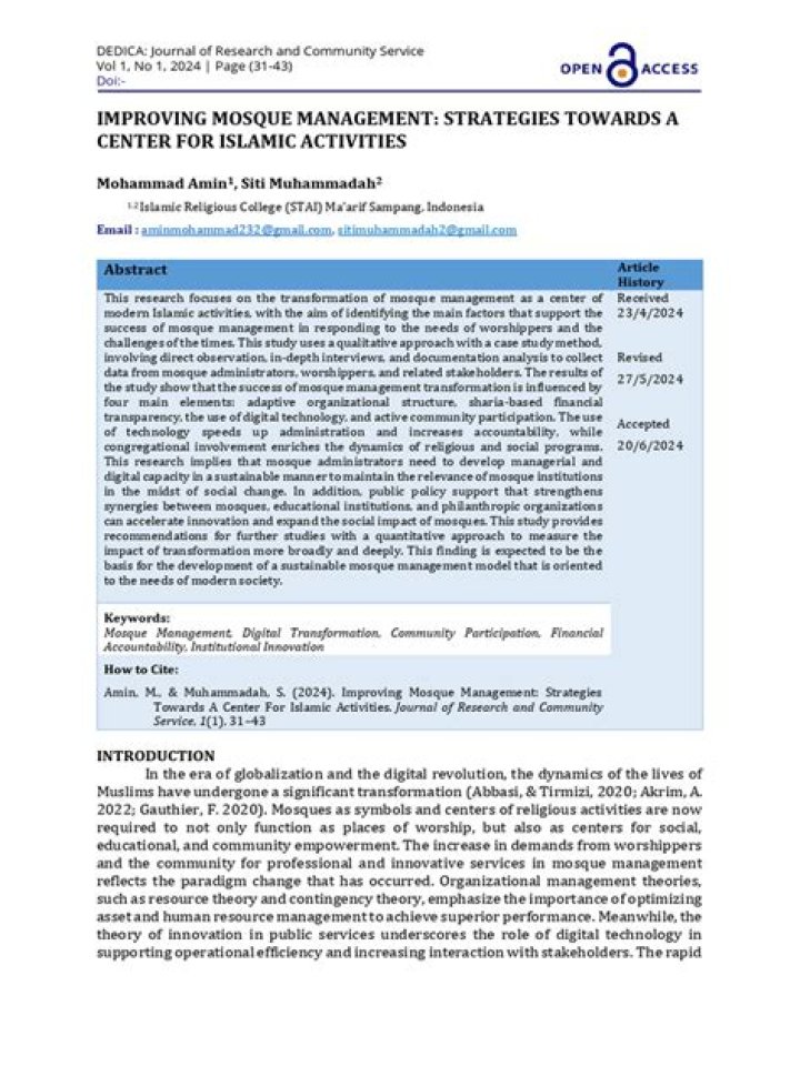 Comprehensive Mosque Management PDF Guide