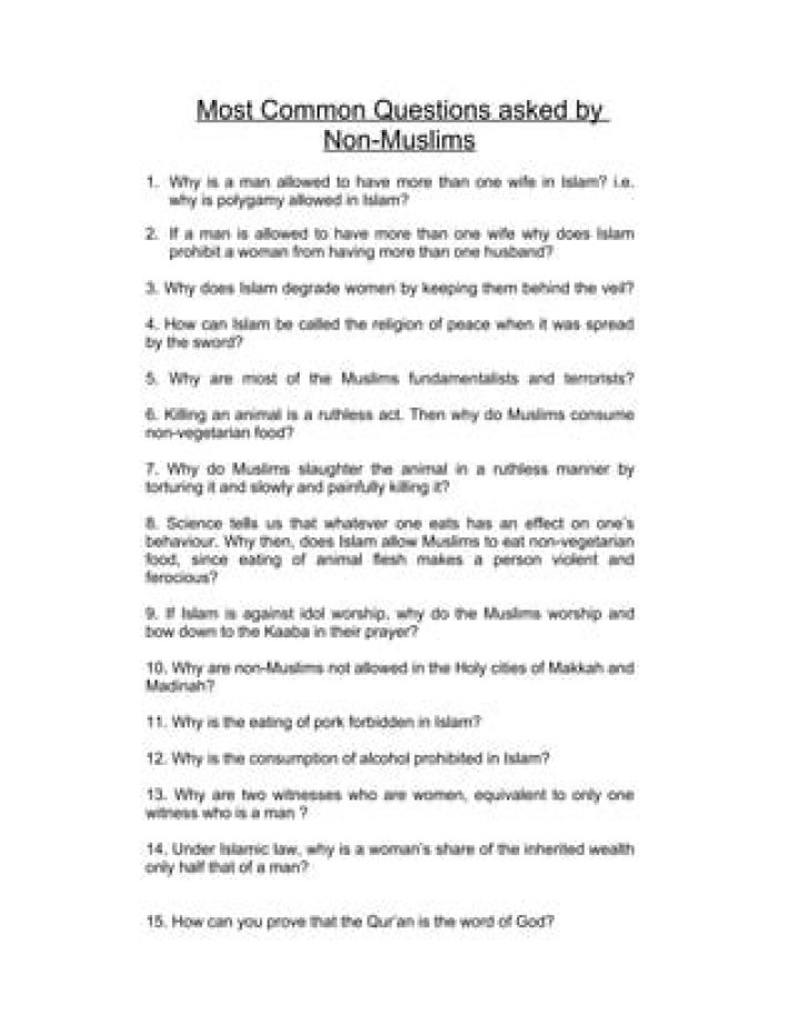 Most Common Questions Asked by Non-Muslims Answered in One PDF