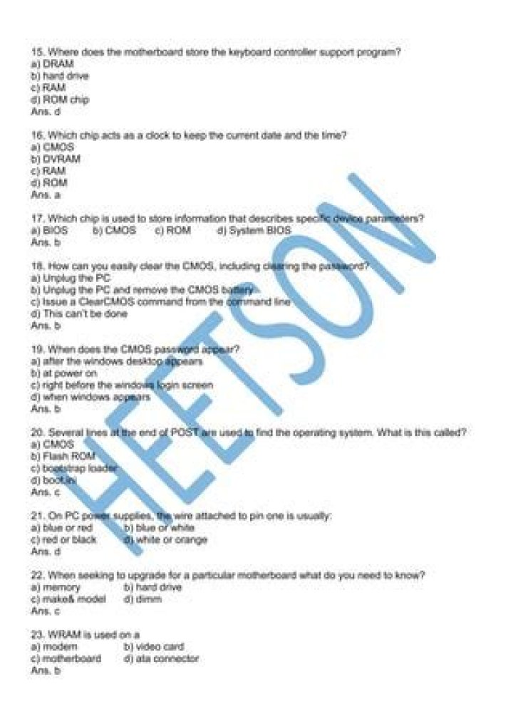 Motherboard Questions and Answers PDF – Expert Guide